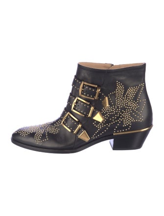 Chloé Leather Studded Accents Western Boots