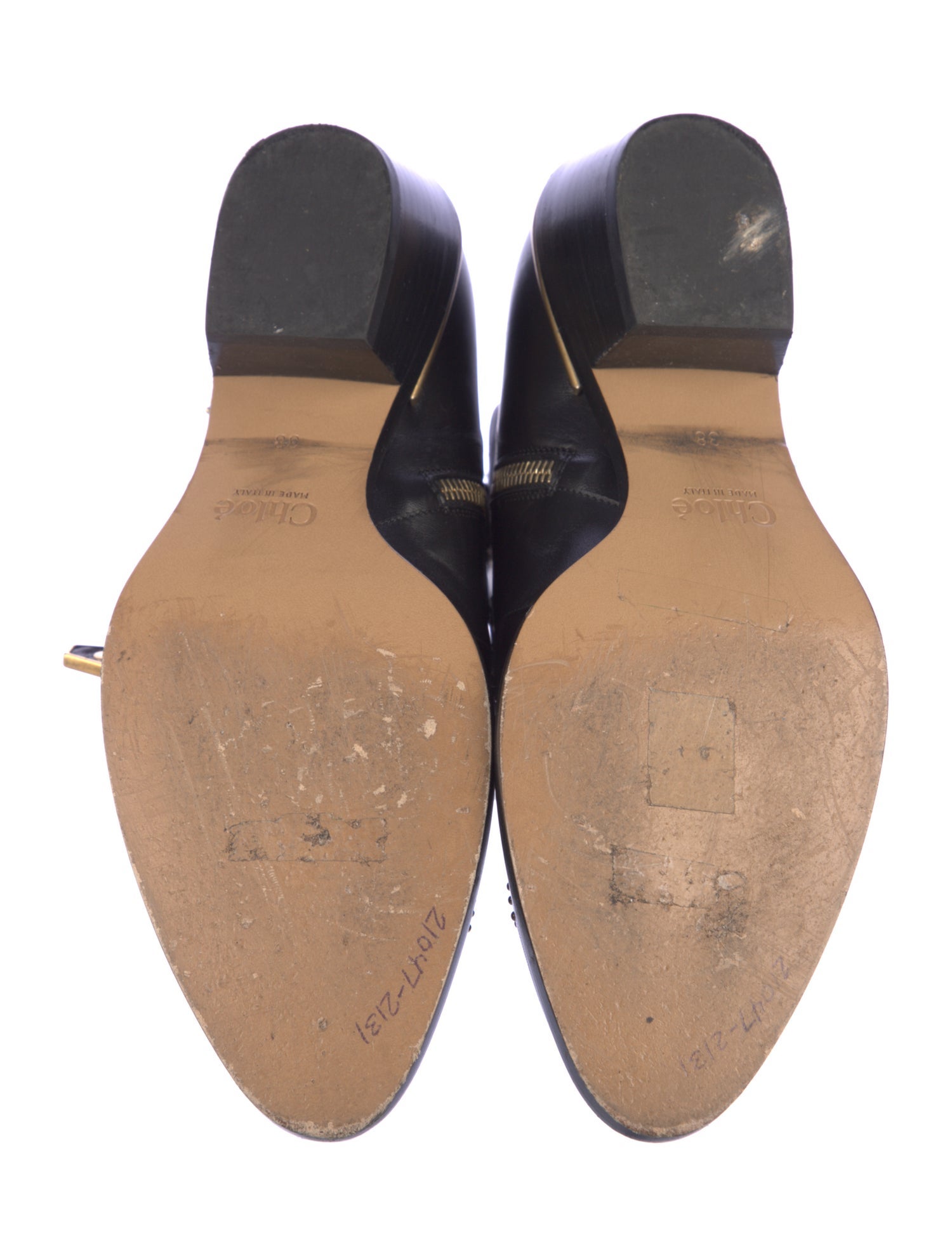 Chloé Leather Studded Accents Western Boots