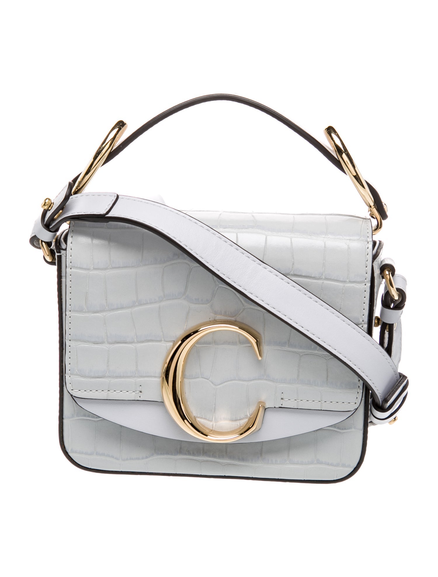 Chloé Embossed Leather Top Handle Bag