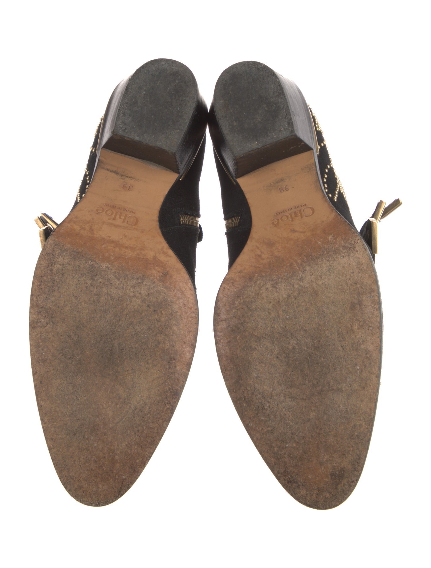 Chloé Suede Studded Accents Western Boots