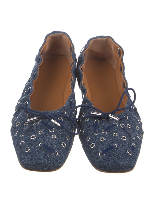 Chloé Denim Eyelet Trim Ballet Flats