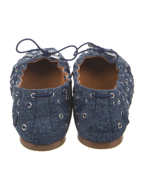 Chloé Denim Eyelet Trim Ballet Flats