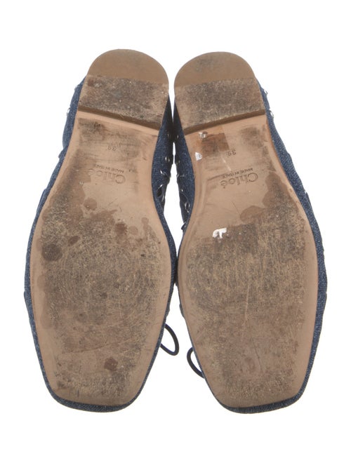 Chloé Denim Eyelet Trim Ballet Flats