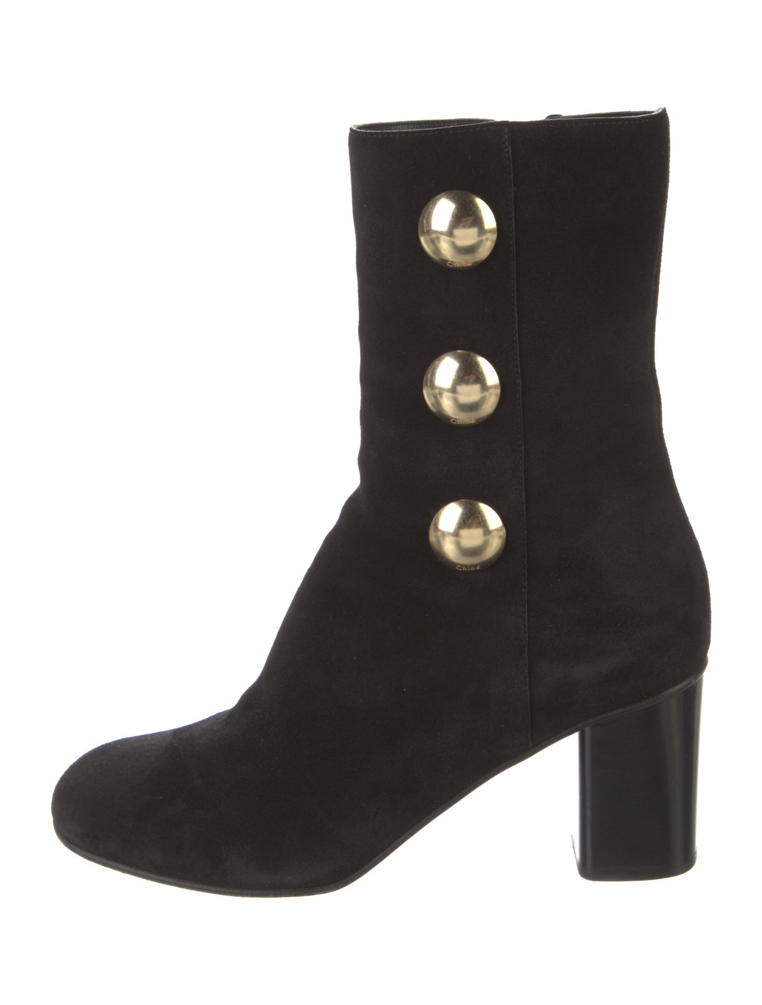 Chloé Suede Studded Accents Boots