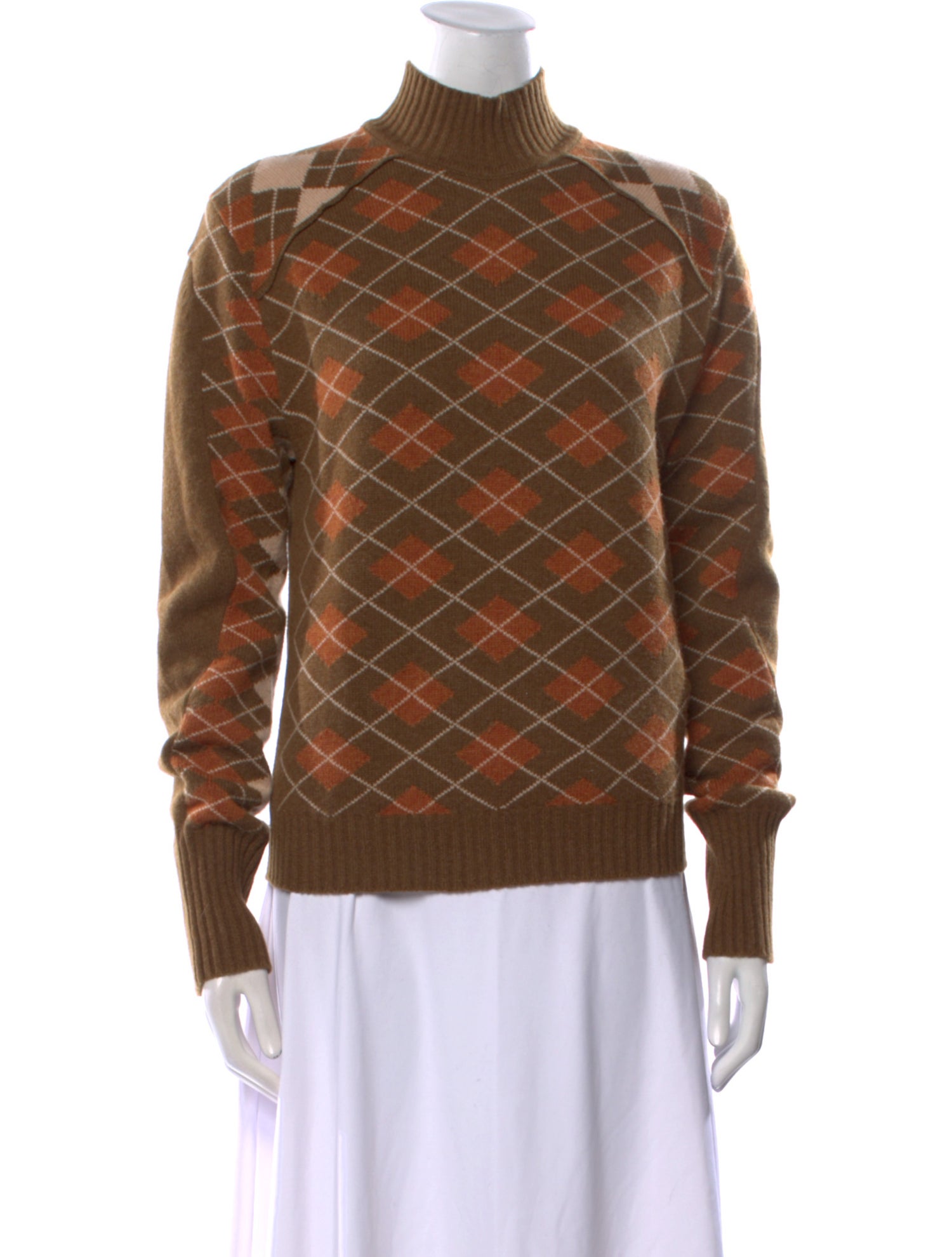 Chloé Wool Plaid Print Sweater