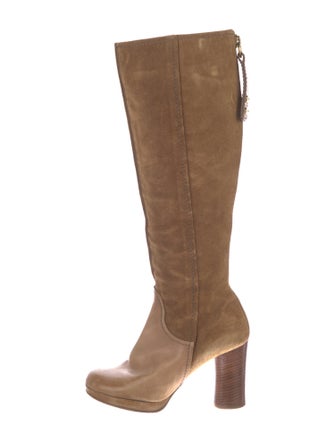 Chloé Suede Colorblock Pattern Boots