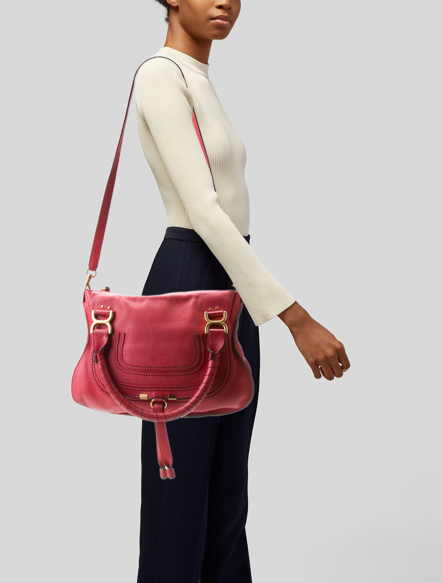 Chloé Leather Marcie Shoulder Bag Medium