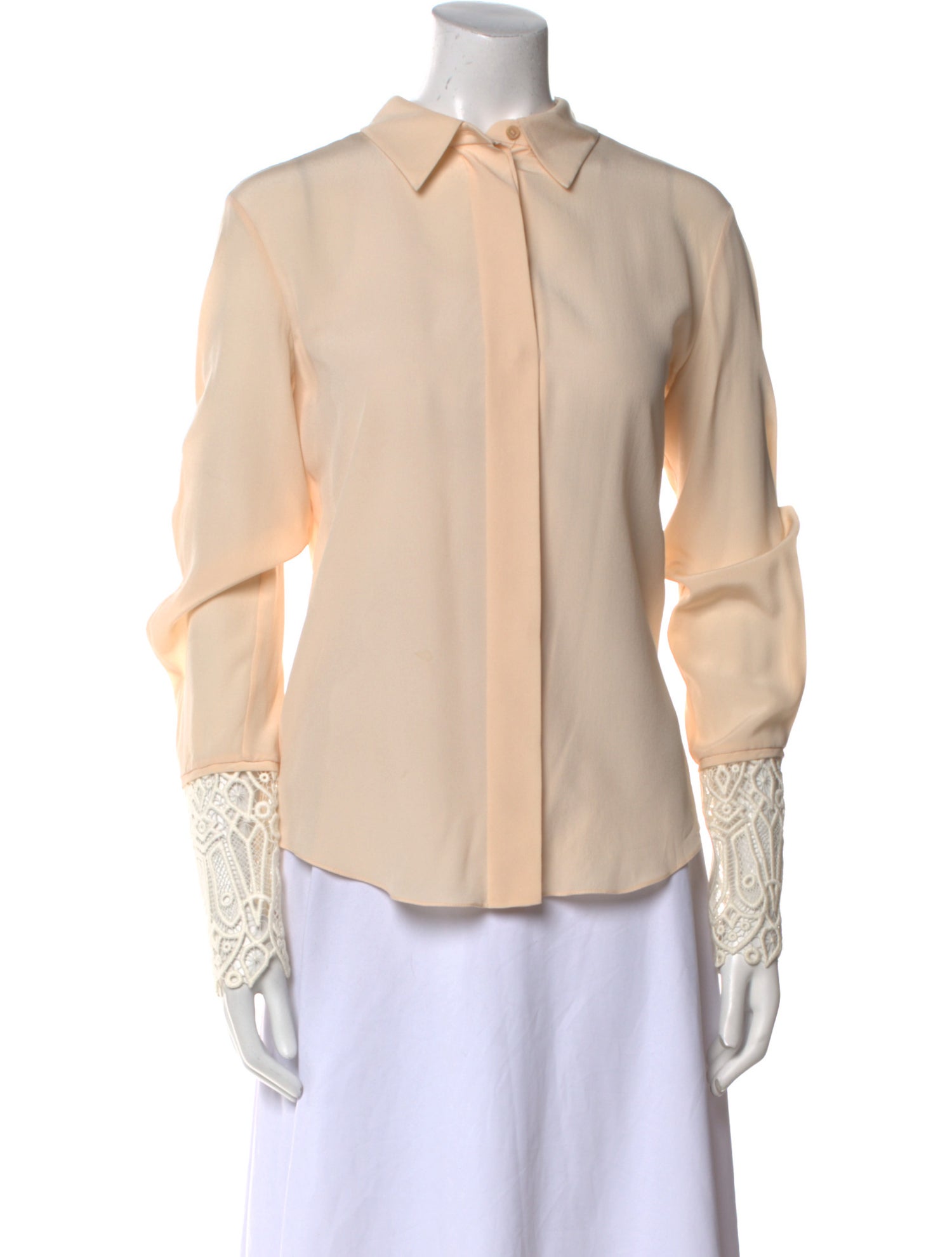Chloé Silk Long Sleeve Button-Up Top