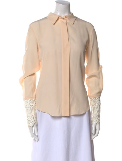 Chloé Silk Long Sleeve Button-Up Top