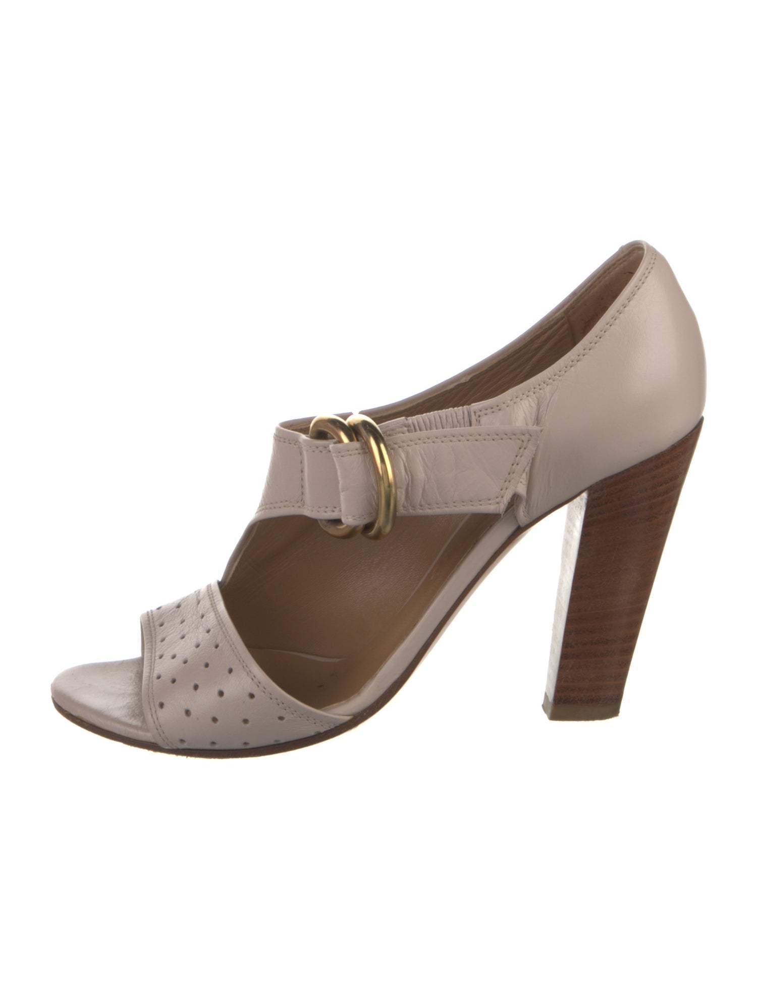 Chloé Leather Lasercut Accents Pumps