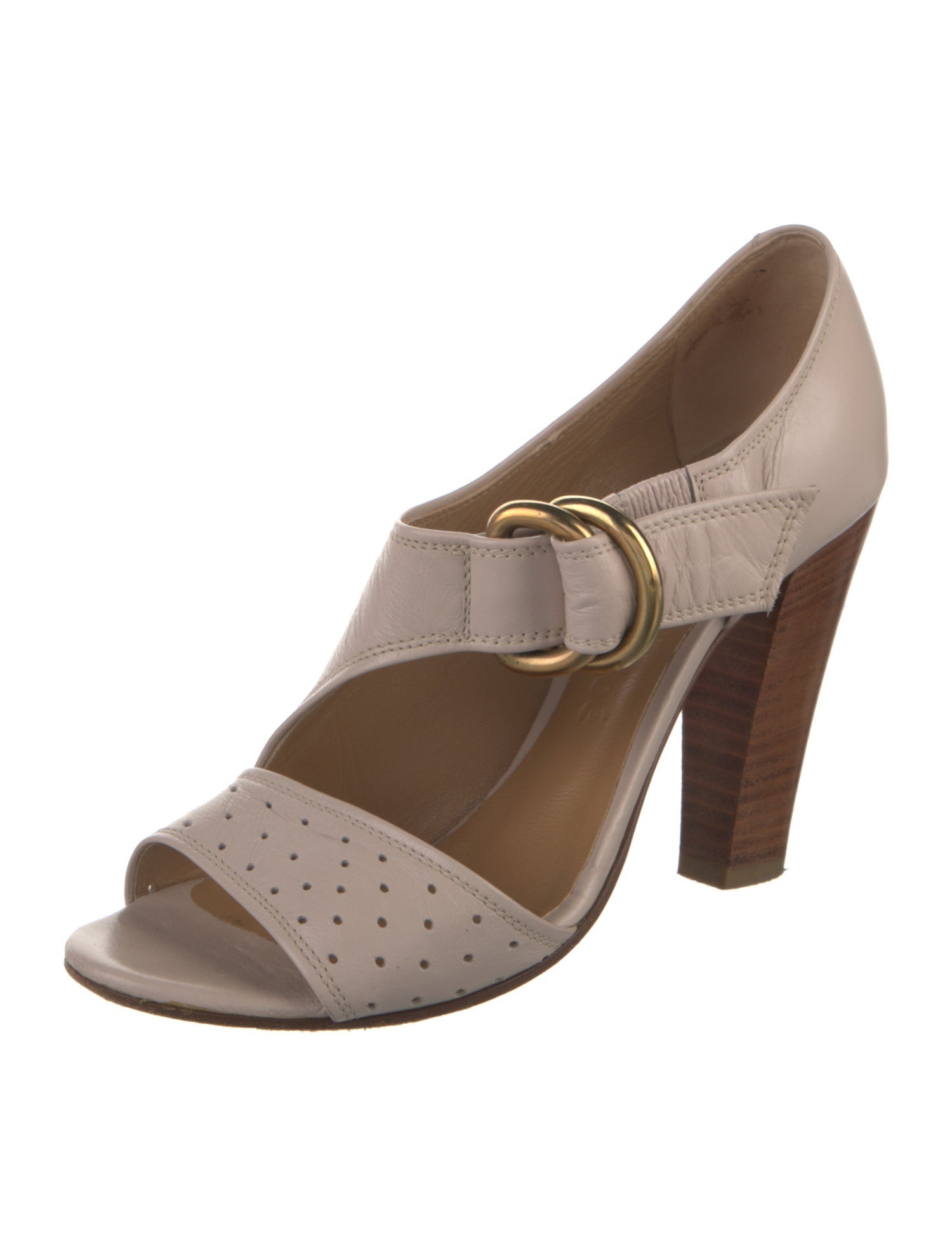 Chloé Leather Lasercut Accents Pumps