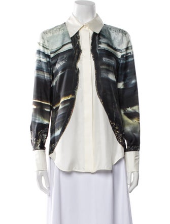Chloé Silk Printed Button-Up Top