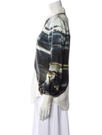 Chloé Silk Printed Button-Up Top