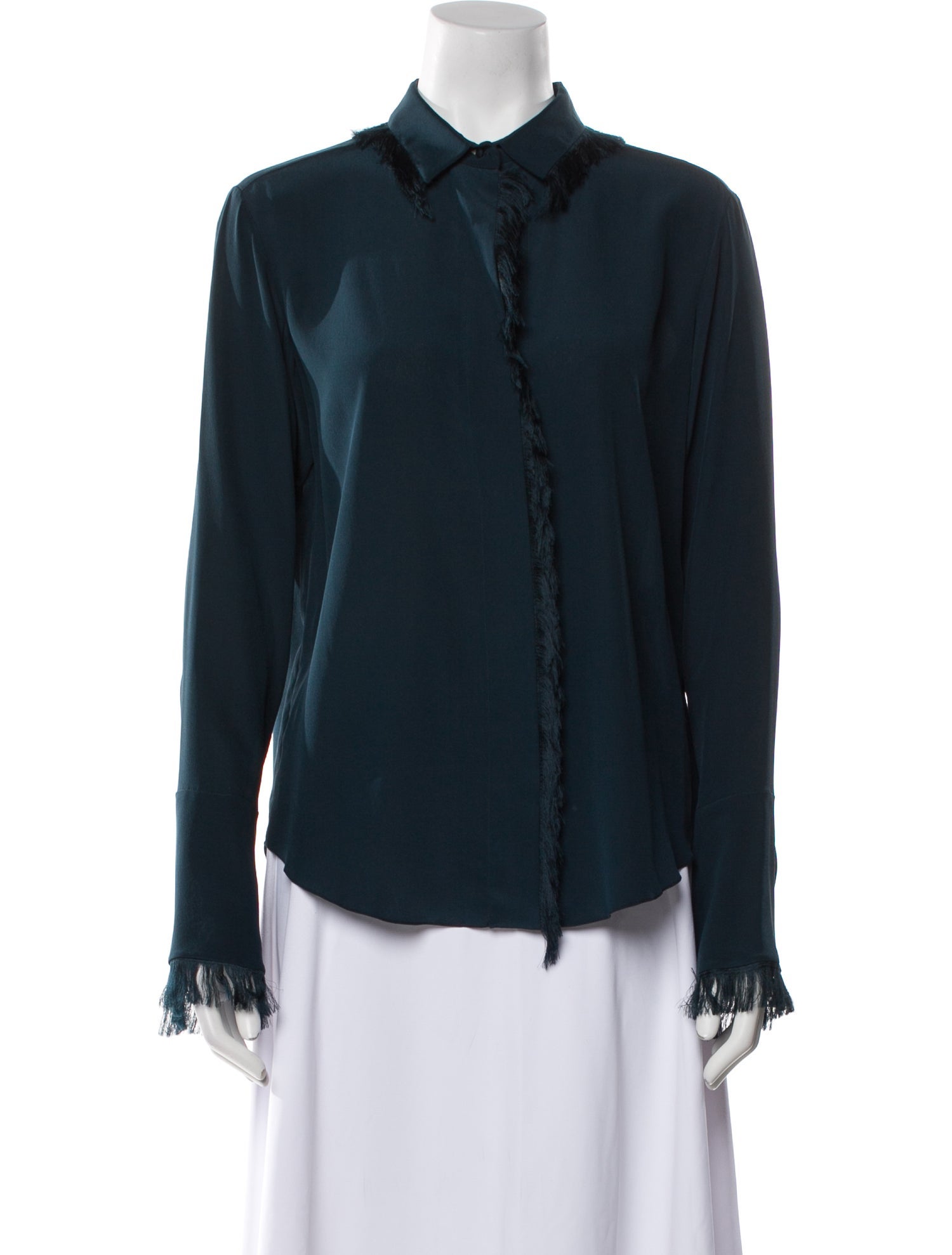 Chloé Silk Long Sleeve Button-Up Top