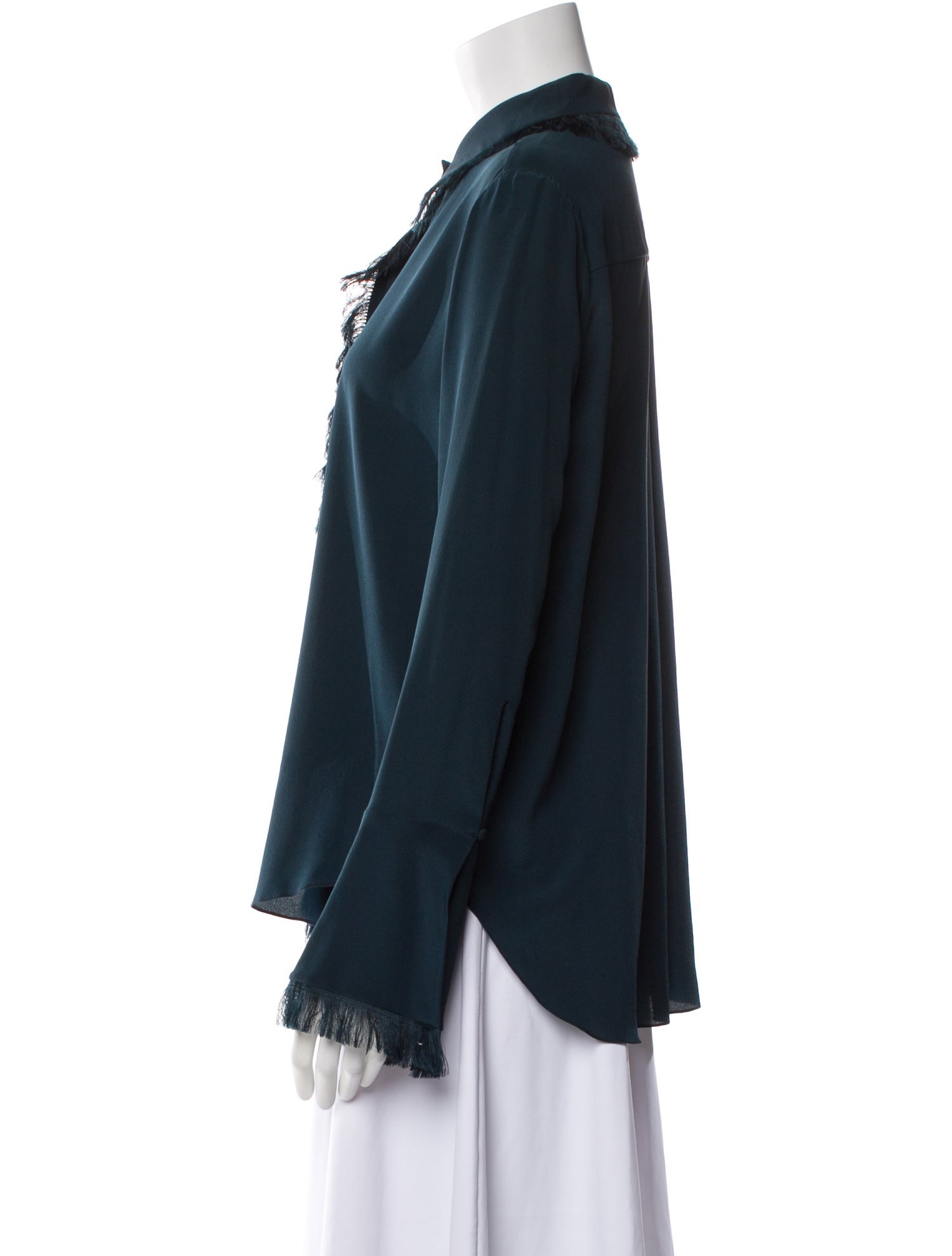 Chloé Silk Long Sleeve Button-Up Top