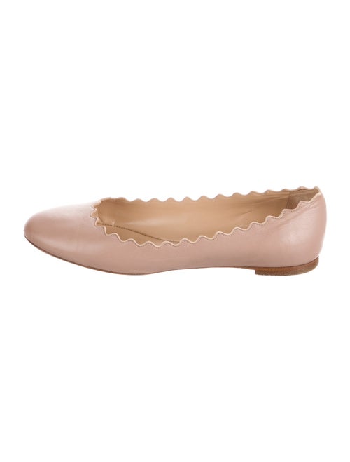 Chloé Leather Scalloped Accent Ballet Flats