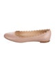 Chloé Leather Scalloped Accent Ballet Flats