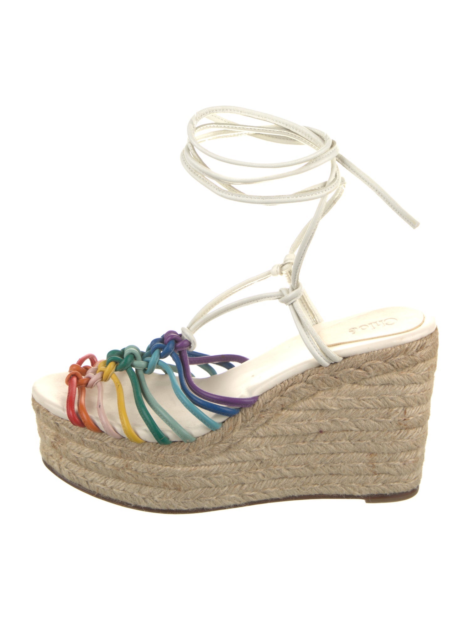 Chloé Leather Colorblock Pattern Espadrilles