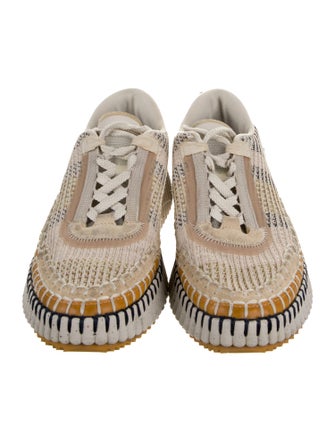 Chloé Tweed Pattern Sneakers
