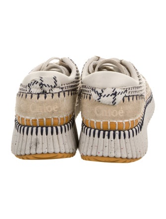 Chloé Tweed Pattern Sneakers