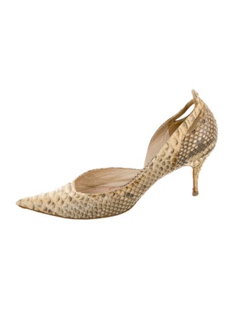 Chloé Snakeskin Animal Print D'Orsay Pumps