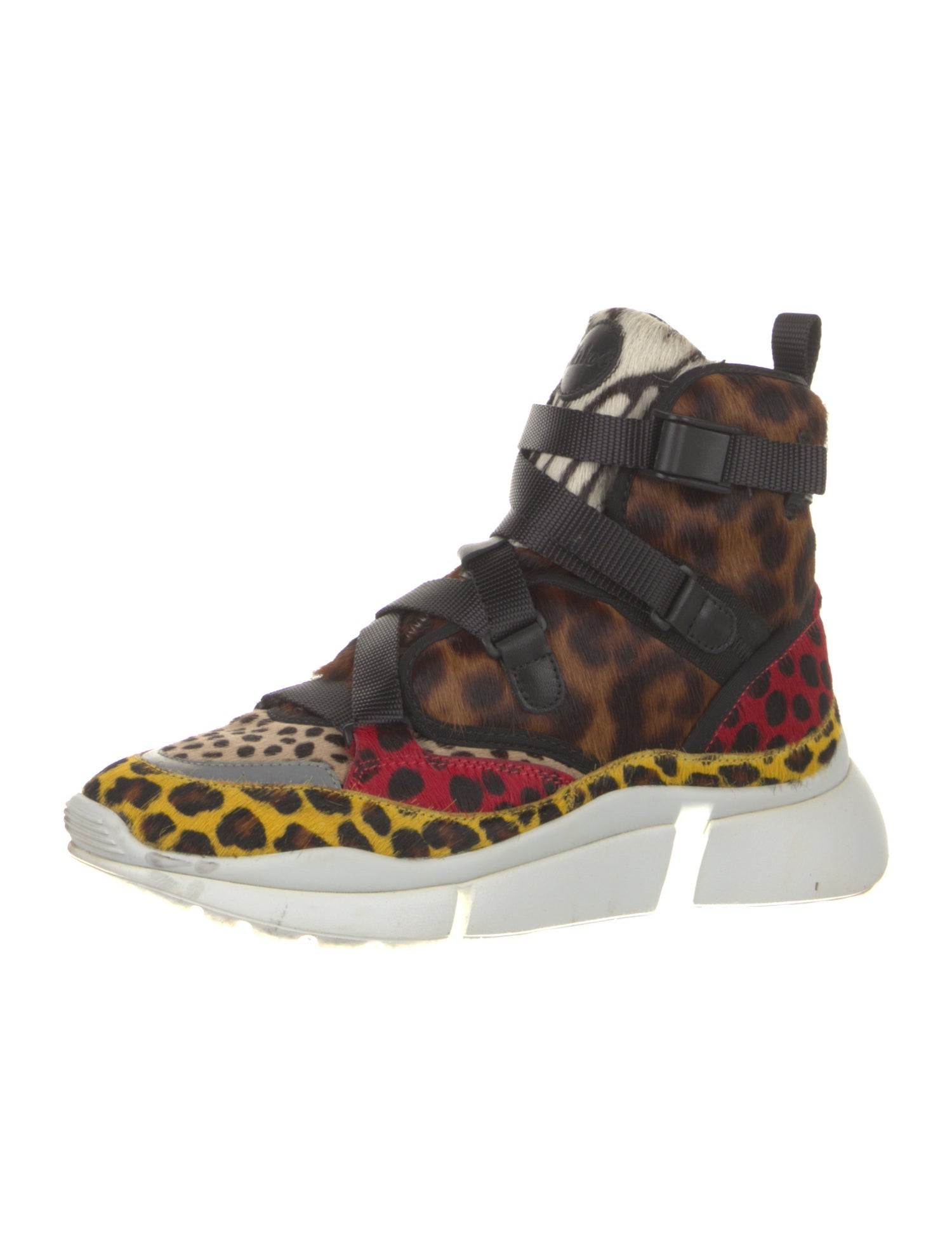 Chloé Ponyhair Animal Print Chunky Sneakers