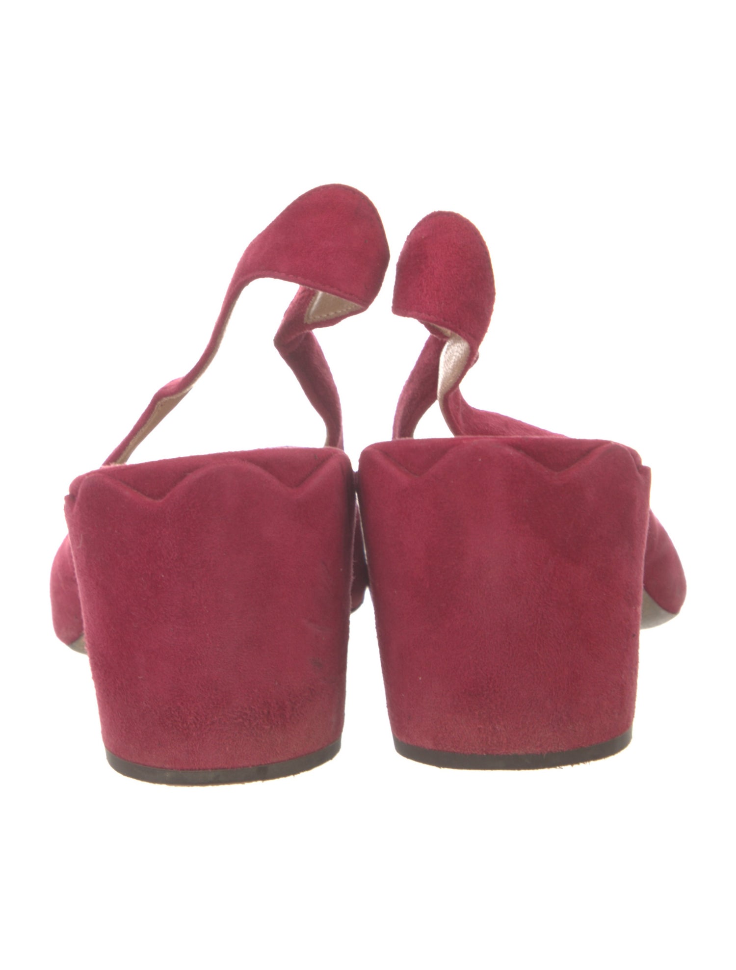 Chloé Suede Scalloped Accent Slingback Pumps