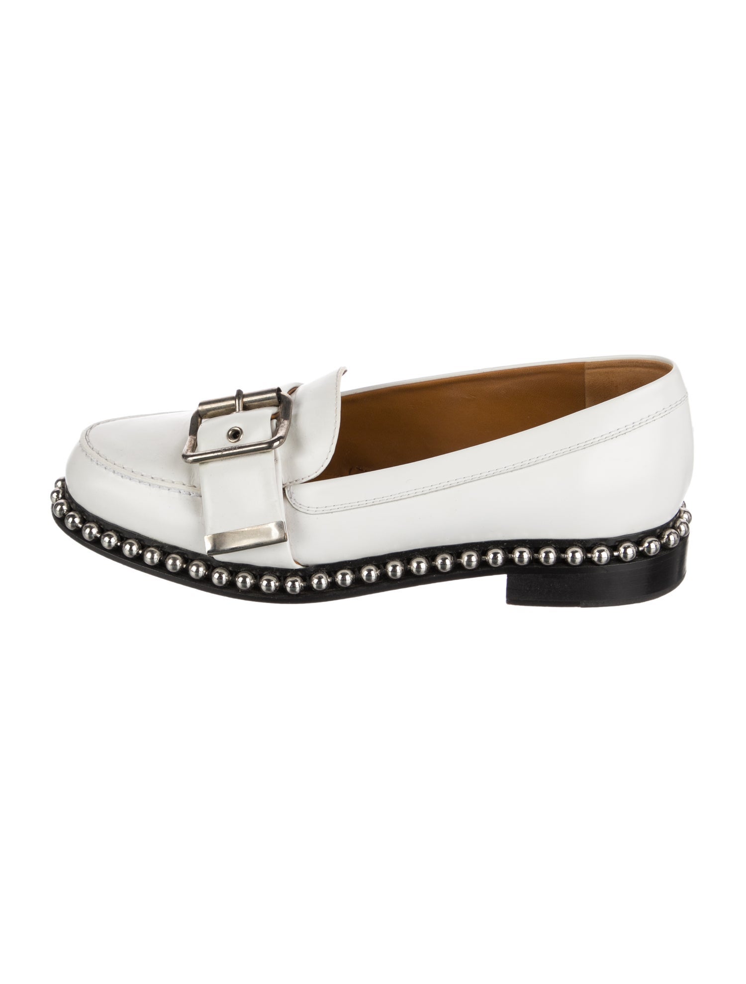 Chloé Leather Studded Accents Loafers