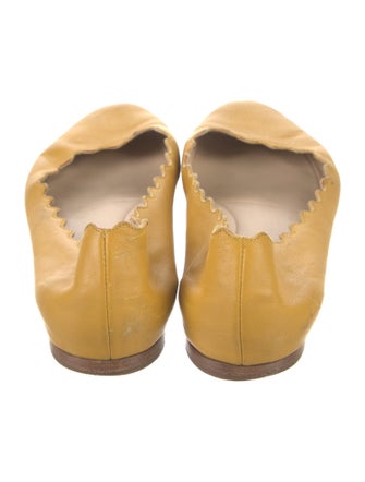 Chloé Leather Scalloped Accent Ballet Flats