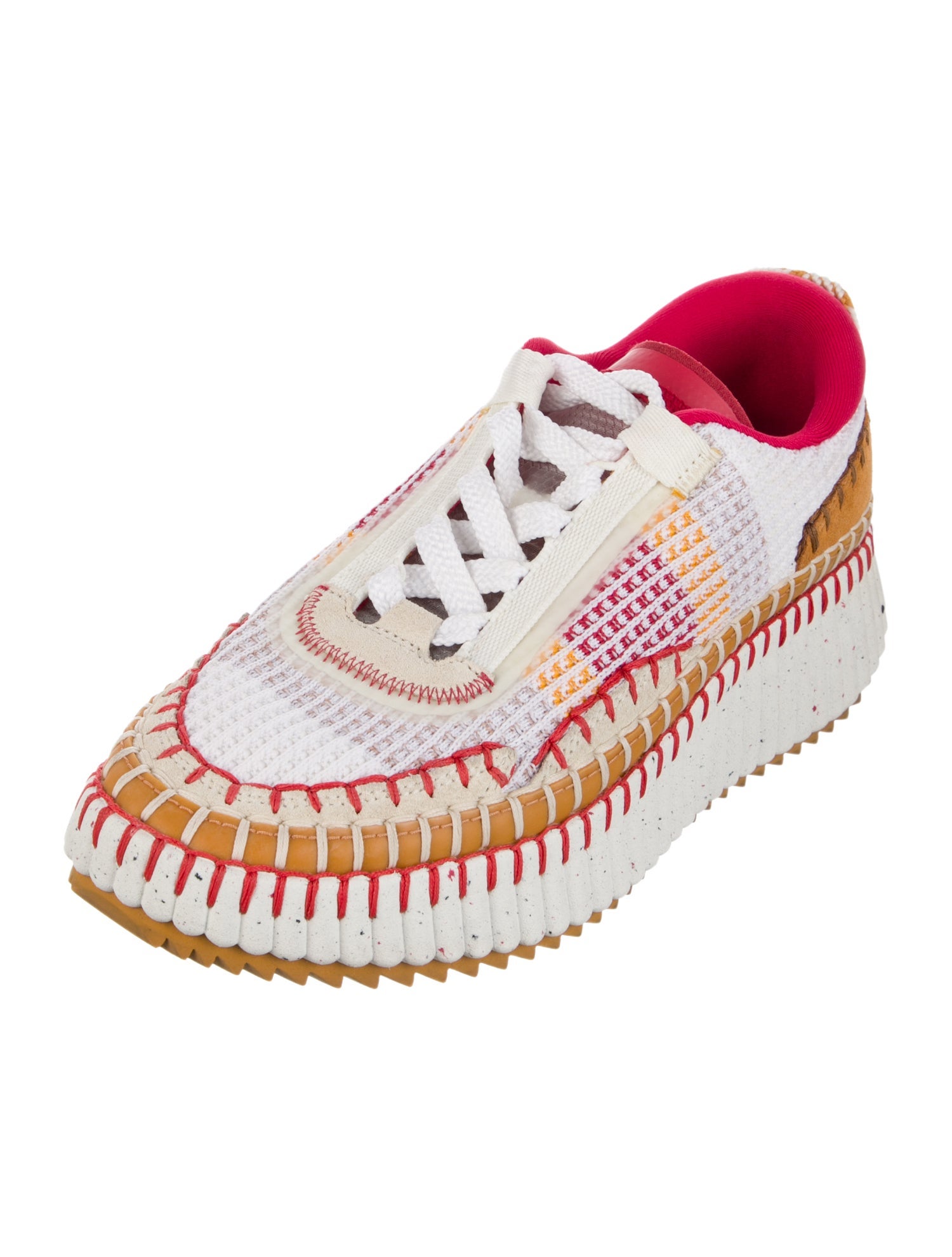 Chloé Patterned Whipstitch Trim Sneakers