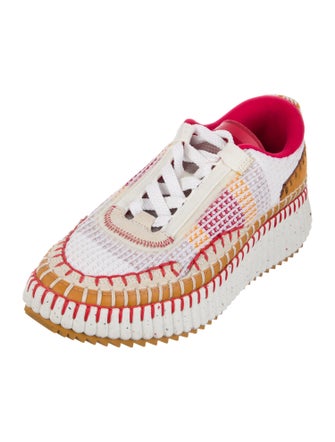 Chloé Patterned Whipstitch Trim Sneakers
