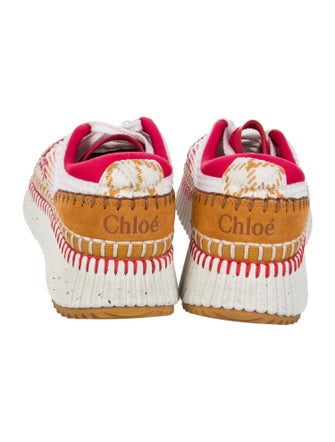 Chloé Patterned Whipstitch Trim Sneakers