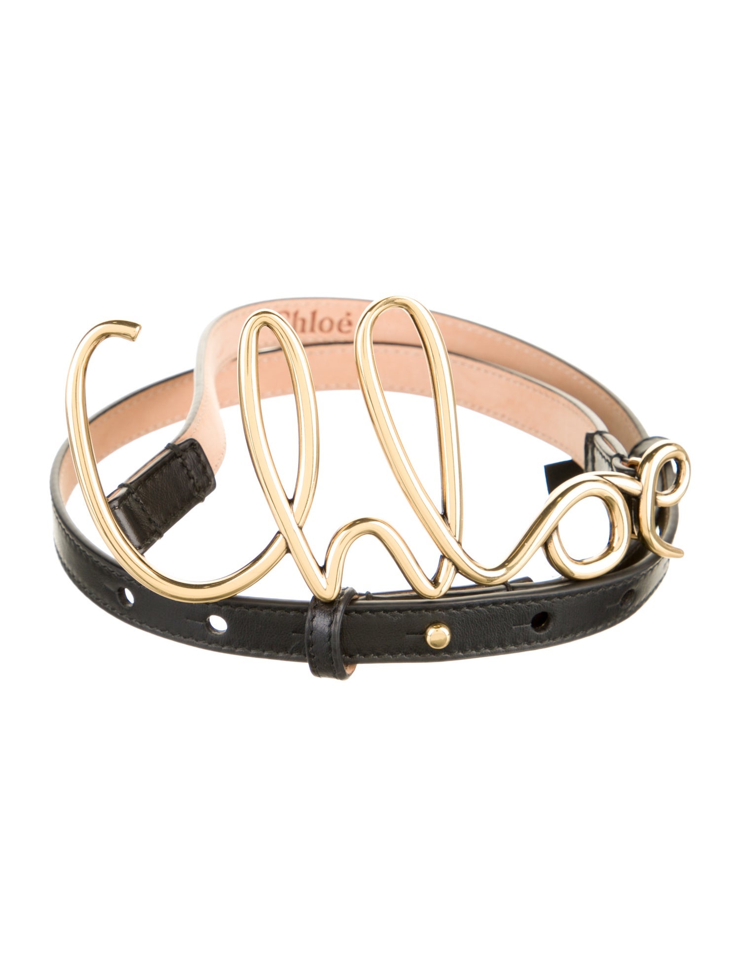 Chloé Signature Logo Skinny Belt