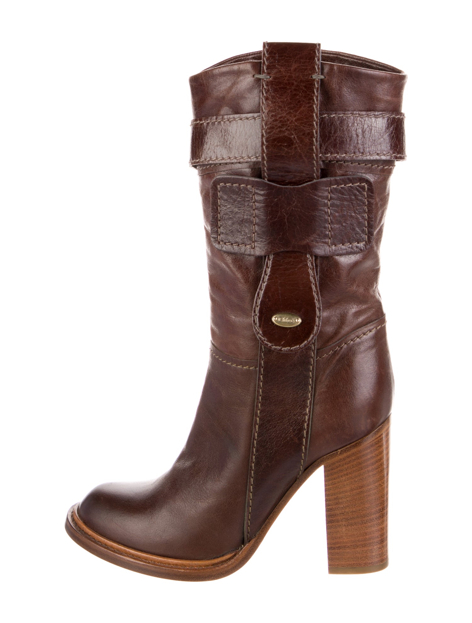 Chloé Leather Moto Boots