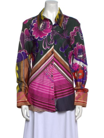 Chloé Silk Printed Button-Up Top