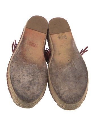 Chloé Suede Whipstitch Trim Espadrilles