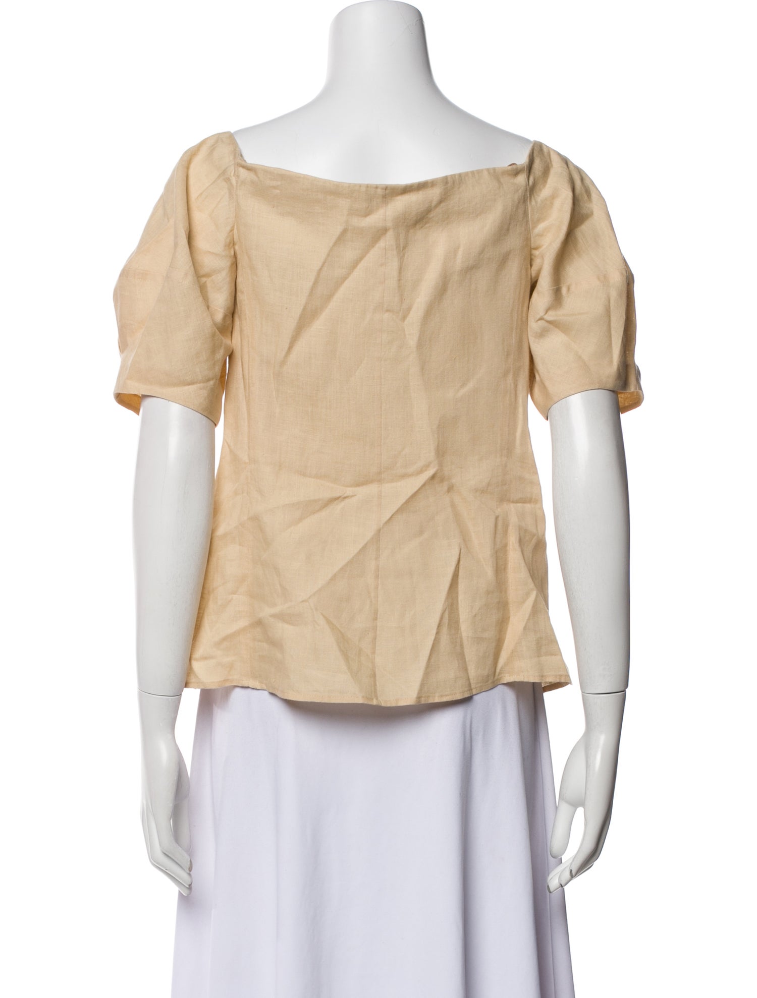 Chloé Linen V-Neck Button-Up Top