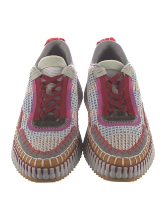 Chloé Colorblock Pattern Whipstitch Trim Sneakers