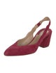 Chloé Suede Scalloped Accent Slingback Pumps