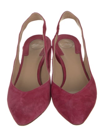 Chloé Suede Scalloped Accent Slingback Pumps