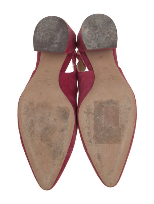 Chloé Suede Scalloped Accent Slingback Pumps