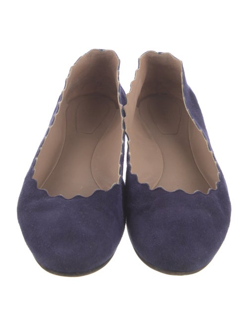 Chloé Suede Scalloped Accent Flats