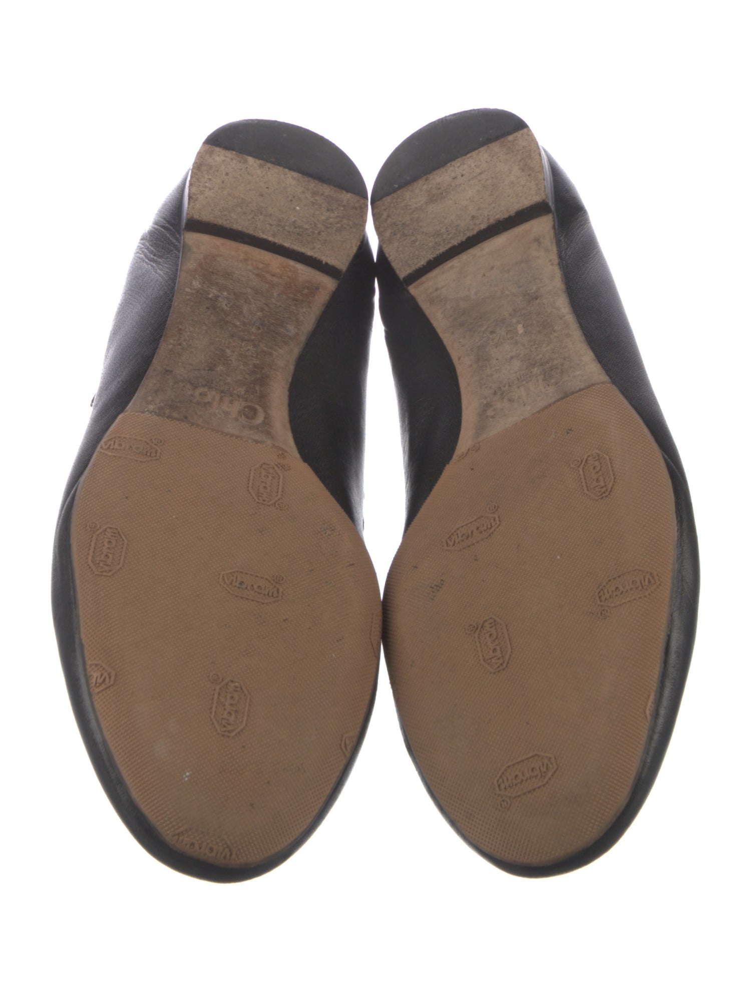 Chloé Leather Scalloped Accent Ballet Flats