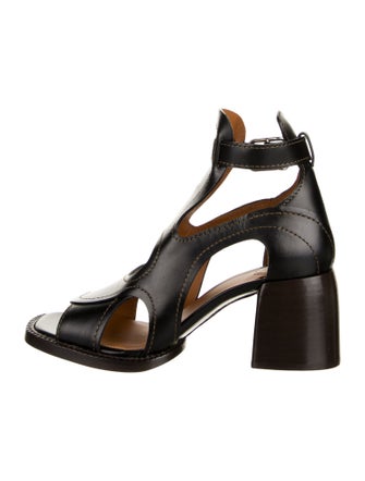 Chloé Leather Cutout Accent Gladiator Sandals