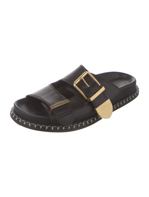 Chloé Leather Whipstitch Trim Slides