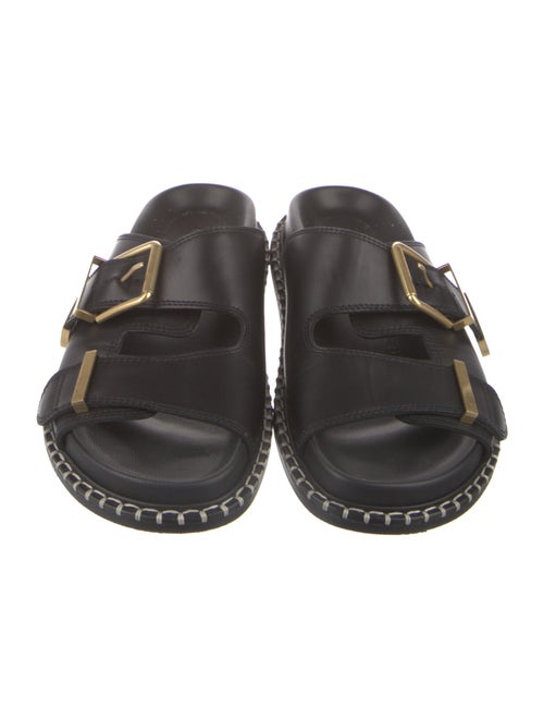 Chloé Leather Whipstitch Trim Slides