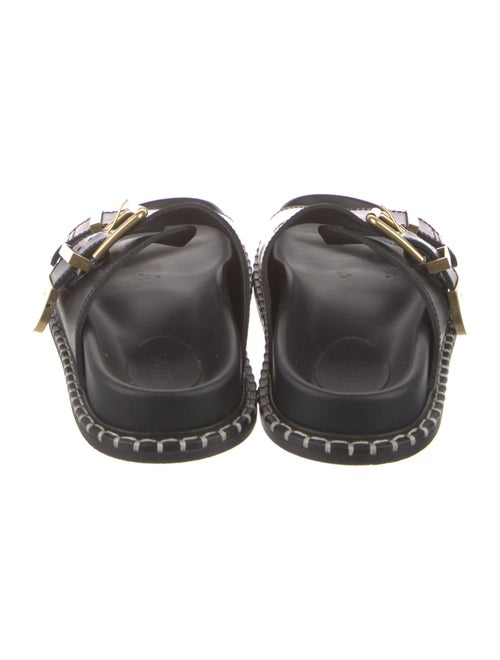 Chloé Leather Whipstitch Trim Slides