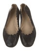Chloé Leather Scalloped Accent Ballet Flats