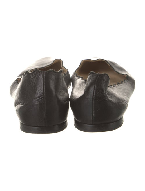 Chloé Leather Scalloped Accent Ballet Flats