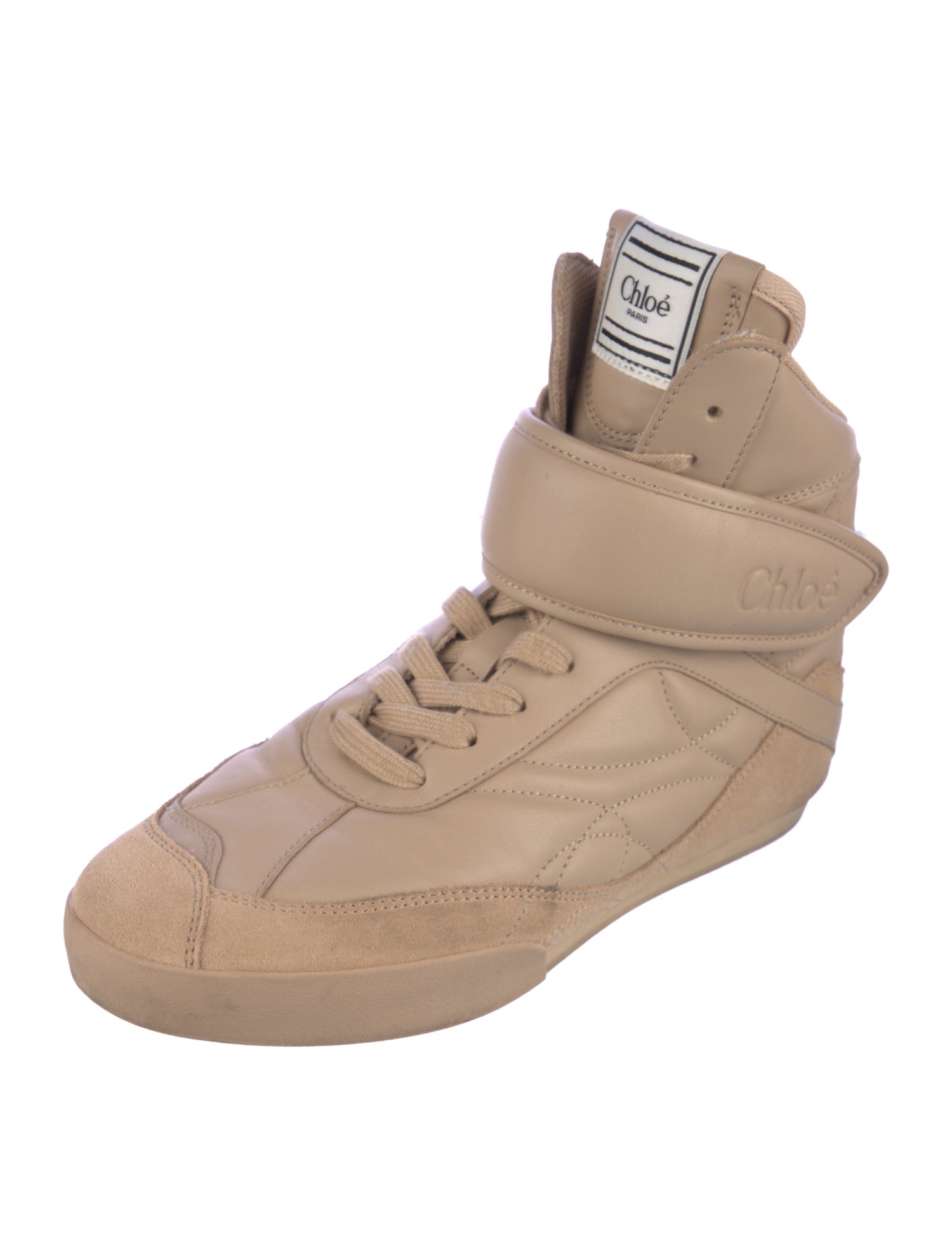 Chloé Leather Wedge Sneakers